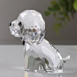 Crystal Dog Figurine for Birthday Gifts Chinese Zodiac Animal Art Craft Lucky Fortune Desktop Decor for Home Office Display