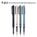 Deli 4 Pcs0.5mm Black Ink Straight Liquid Ballpoint Pen Office Supplies Student School Supplies Stationery For Writing