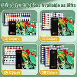 AOOKMIYA Vibrant Acrylic Paint Set 12/18/24/36 Colors,12ml/0.42oz Acrylic Painting Kit For Paper,Wood,Canvas,Rock,Ceramic,Clothes,DIY