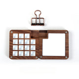 AOOKMIYA Travel Portable Empty Walnut Watercolor Palette Set Magnetic Clip 15 Grid Paint Box Student Sketching Painting Art Supplies