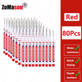 1-100Pcs 2cm Waterproof Long Head Markers Deep Hole Marker Pen for Metal Carpenter Red/Black/Blue/Green Ink Woodworking Tools