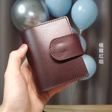 A9 First Layer Cowhide Notepad Three-ring Mini Loose-leaf Handbook Notebook  Craft Supplies  Vintage Stationery School Supplies