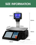 New 30kg TMA Series Cash Register Scale Electronic Barcode Label Printing Scales For Supermarket