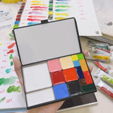 AOOKMIYA Empty TN Magnetic Watercolor Box Portable Travel Paint Dispenser Box Palette Iron Box Beginner Students Art Supplies