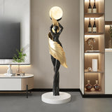 Modern HomeDecor Abstract Feather Girl Art Sculpture Ornament Large Size Figure Statue Living Room Floor Decor Resin Crafts Gift