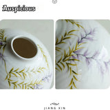 Boutique Pure Hand-painted Wisteria Ceramic Vase Larger Home Decorations Dried Plant Pot Household Flowerpot Tearoom  Ornament