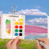 AOOKMIYA Butterfly Shape Acrylic Watercolor Palette Empty 8/10 Grid Mini Portable Watercolor Box Paint Tray Travel Painting Art Supplies