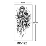 AOOKMIYA Waterproof Flower Temporary Tattoos for Women Black Floral Tattoo Stickers for Hand Arm Body Disposable Fake Tattoo Body Art