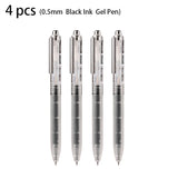 Deli 4pcs 0.5mm Black Ink Large-capacity Quick-drying Gel Pen Signing Pen Stationery Office Supplies School Supplies Gift