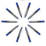 AOOKMIYA 10PCS/BOX Deli S552 Inkable Marker Permanent Marker Pen Paint Marker  Black Blue Red 3 Colors Ink Changeable Pen