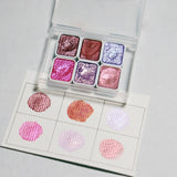 Portable 6 Colors 1ML Handmade Solid Pearlescent Watercolor Pigment Metallic Glitter Manicure Painted Nail Art Supplies