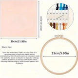 AOOKMIYA Beginners Hand Embroidery Kit - Mountain and Moon Landscape, Mixed Colors, Fabric Included - Perfect Handmade Gift