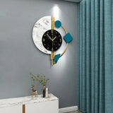 AOOKMIYA ART+ Creative Gifts Silent Wall Clock for Living Room Bedroom Wall Decorations Creative Semicircle Marble Quartz Wall Clock Gift