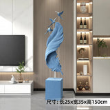 AOOKMIYA ART+ Creative Gifts Home Decor Creative 150CM Flocking Feather Statues Floor Decor Nordic Living Room Large Sculpture Bluetooth Speaker Art Ornament