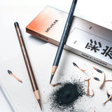 AOOKMIYA Colored Charcoal Pencil 8-color Set Bold Sketch Charcoal Art Student Hand-painted Soft Charcoal Painting Pencil Art Supplies