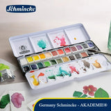AOOKMIYA Germany Schmincke - AKADEMIE®AQUARELL Watercolor Box, 12/24 color, Metal Box, Highly lightfast Colors, fine Artists' Watercolors  AOOKMIYA.COM