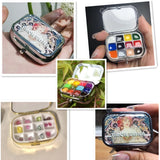Watercolor paint palette portable art transparent acrylic mini painting Iron box high-value moisturizing color palette