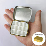 Empty 12-grid Mini Watercolor Box Portable Watercolor Palette Travel Painting Sketch Moisturizing Box Paint Box Art Supplies