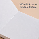AOOKMIYA Travel Watercolor Book 300g Mini Portable Sketch Book Medium and Thick Texture PU Cover Art Student's Painting Art Supplies
