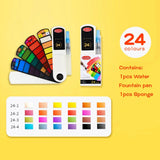 12/24/36/48 Colors Watercolor Paint Set with Water Brush Pens Art Supplies, for Artists, Amateur Hobbyists and Painting Lovers