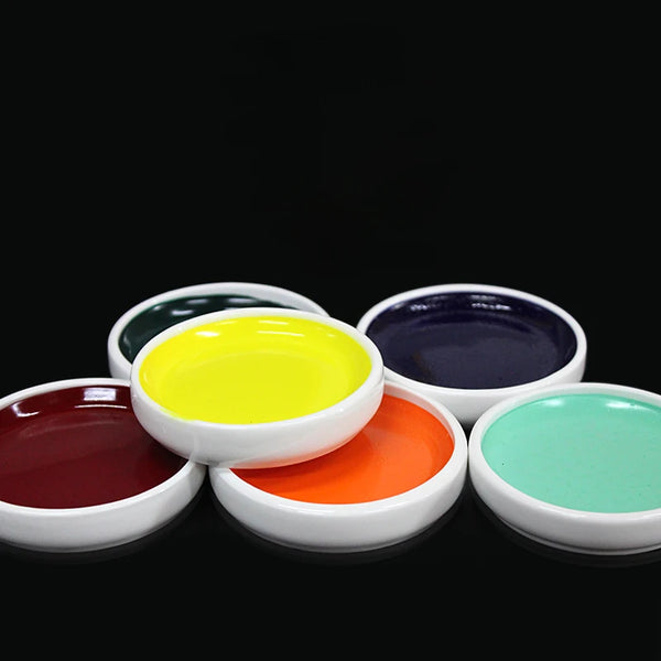 AOOKMIYA Individual 12ml Solid Watercolor Chinese Paints Art Supplies Porcelain Tray with Delicate Pigments Art Painting Supplies AOOKMIYA.COM