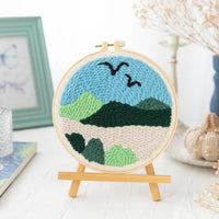 AOOKMIYA RUOPOTY Diy Punch Needle Kit Flowers Crafts For Beginner Needle Embroidery Starter Kits For Diy Gift Cross Stitch Home Decor