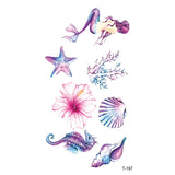AOOKMIYA Small Waterproof Temporary Tattoo Sticker Colorful Leaf Flower Elephant Dolphin  Art Wrist Neck Women Kids Fake Mini Tatoo
