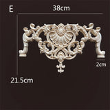Wood Carved Long Onlay Applique Unpainted Frame Door Decal Working Carpenter Home Wedding Decoration Wood Figurines for Decor