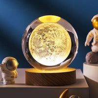 AOOKMIYA 3D Crystal Ball Creative Planet Galaxy Glass Globe Moon Crystal Ball Desktop decor Bedside House Decoration Home Ornament Gifts