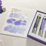 AOOKMIYA SUPER VISION NEW Pearlescent Layered Color Watercolor Paint 3-color Set Mica Periwinkle Blue Popular Color Artist Art Supplies