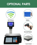 New 30kg TMA Series Cash Register Scale Electronic Barcode Label Printing Scales For Supermarket