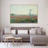 AOOKMIYA Claude Monet artwork,Poppy Field,Hand-painted art painting on canvas,Landscape oil painting,Aesthetic room decoration,Home decor