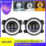 Automobile parts Car LED 4 inch Front Bumper Fog Light For Jeep Wrangler JK TJ Off-Road With White Halo Ring DRL Angel Eyes Lamp 30W Fog Lights