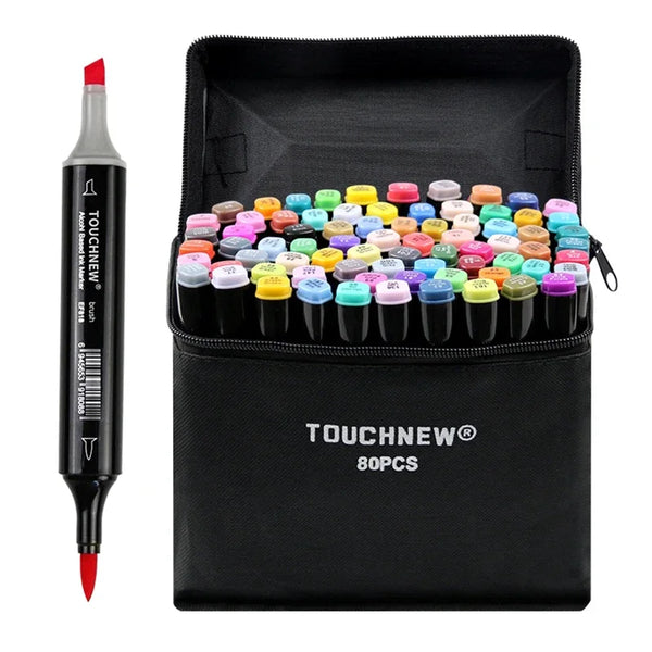 AOOKMIYA TOUCHNEW Markers 6/12/30/80/168Colors Soft Brush Marker Pen Set Alcohol-Based Marker Manga Drawing Brush Set School Art Supplies