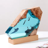 AOOKMIYA ART+ Creative Gifts New Creative Indoor Bedroom Office Table Decorations Ocean Art Crafts Luminous Tabletop Lamp Custom Epoxy Resin Night Light Gift