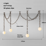 LED Artistic Colorized Chain Of Fate White Bubble Chandelier Lustre Hanging Lamps Suspension Luminaire Lampen For Dinning Room