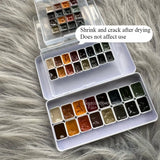 AOOKMIYA 2024 New Schmincke Natural Series Organic Pigments 16 Color Artist Grade Watercolor Packing 0.3/0.5/1ML Portable Art Supplies