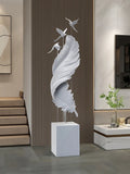 AOOKMIYA ART+ Creative Gifts Home Decor Creative 150CM Flocking Feather Statues Floor Decor Nordic Living Room Large Sculpture Bluetooth Speaker Art Ornament