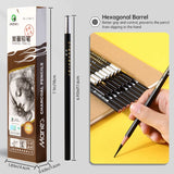 AOOKMIYA 12pcs Marie's Charcoal Pencils,Extra Soft/Soft/Medium Art Graphite Pencils Set for Drawing,Sketching,Shading,forArtists,Adults