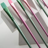 AOOKMIYA 4/6pcs Watercolor Brush Set Nylon Hair Round Head Flat Head Purple Green Rod Brush Art Students Special Painting Supplies