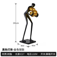 AOOKMIYA ART+ Creative Gifts Creative humanoid sculpture floor lamp ball designer exhibition hall living room lobby large figure FRP ornaments