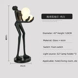 Humanoid Art Sculpture Holding Ball Floor Lamp Creative Humanoid Sculpture Floor Lamp Hotel Lobby Sales Office Led Light Stand