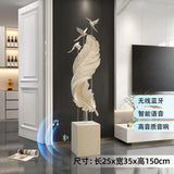 AOOKMIYA ART+ Creative Gifts Home Decor Creative 150CM Flocking Feather Statues Floor Decor Nordic Living Room Large Sculpture Bluetooth Speaker Art Ornament