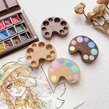 AOOKMIYA Empty Watercolor Palette Ins Wind Watercolor Travel Portable Mini Paint Box Color Matching Magnetic Wooden Box Painting Supplies