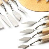 AOOKMIYA 18pcs High Quality Stainless Steel Oil Painting Knife Set Beech Wood Handle Oil Painting Scraper Painting Tool Art Supplies