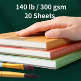 AOOKMIYA Watercolor Paper Pad, 14.9"x5.1",140lb/300 gsm 20 Sheets for Watercolor Ink Painting,Wet Media,Textured Surface and Sketchbook