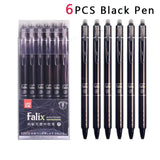 Press Erasable Gel Pen 0.5mm Large Capacity Erasable Refill Replaceable Rods Washable Handle School Office Supplies Stationery