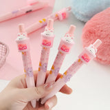 36pcs Gel Pens Suit 0.5mm Black Cartoon Cute Milk Tea Rabbits Surprise Hide-And-Seek Press Students Learn Office Stationery