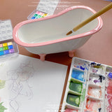 Ceramic Watercolor Palette Campus Oil Painting Chinese Paints White Porcelain Shell Palette Artists Color Mixing Palette