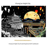 New Colorful City Scratch Painting Night Scene DIY Painting and Scraping Paper Set Bring A Pen A Birthday Present